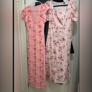 Two SHEIN medium Easter dresses one with tags Pink Floral Midi Dress